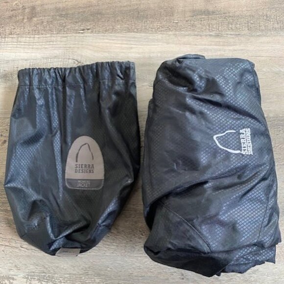 SIERRA DESIGNS Packable Hooded Travel Raincoat Rain Jacket Windbreaker Small - Picture 4 of 16